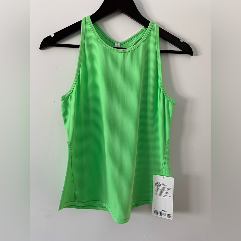 Lululemon Base Pace Ribbed Tank Top Scream Green